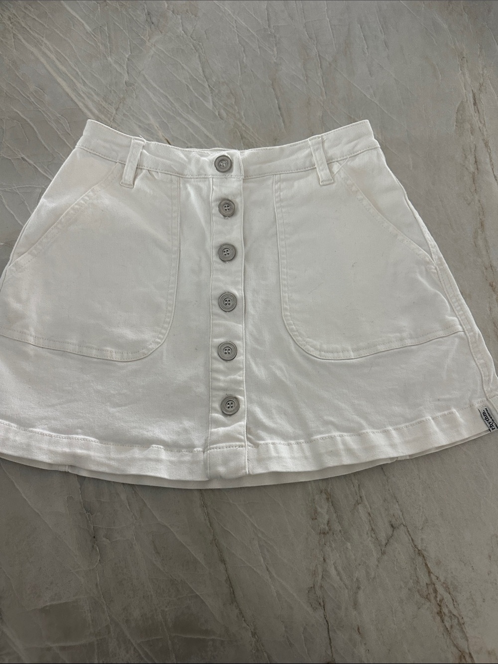 Rhythm. White Button-Front Mini Skirt